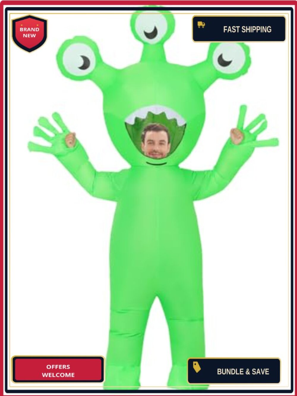 Inflatable Alien Costume Adult Blow Up Halloween Cosplay Funny